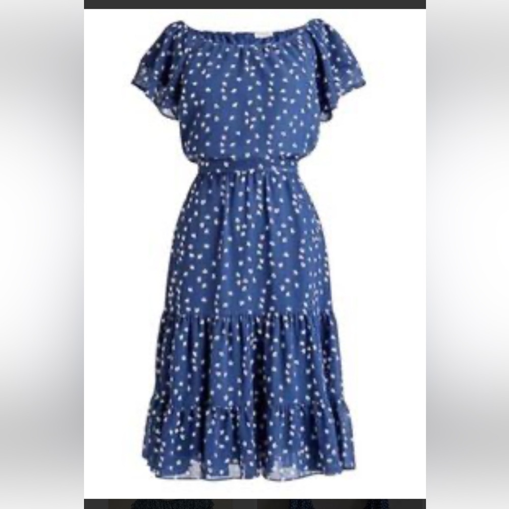 J.Crew flutter sleeve tiered midi dress